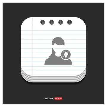 User Idea icon  Gray icon on Notepad Style template Vector EPS 10 Free Icon Illustrazione stock