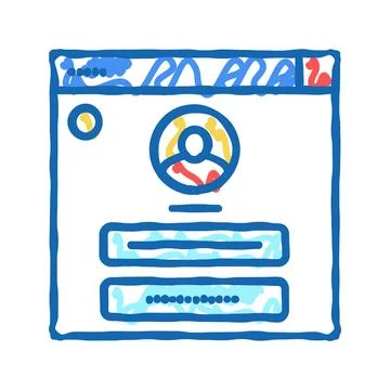 User identification icon doodle illustration sign Stock Illustration