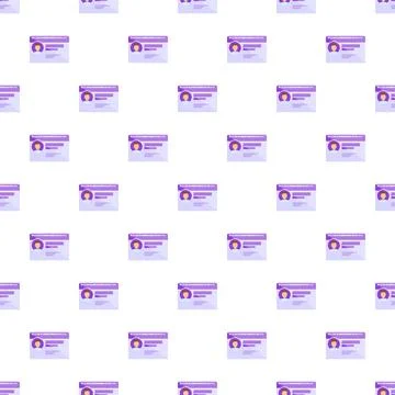 User identification profile card seamless pattern background Illustrazione stock