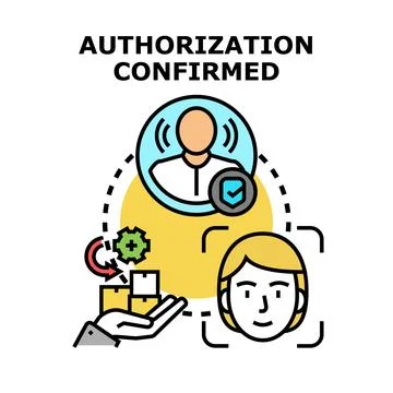 User identity authentication confirming access authorization concept Stock Illustration