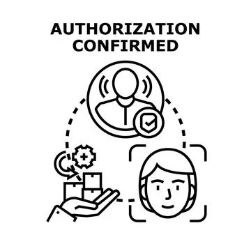 User identity authentication confirming access authorization concept Stock Illustration