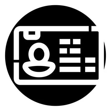 User identity card documentation profile on mobile phone Stock Illustration