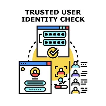 User identity check with secure authentication process 库存插图