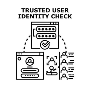 User identity check with secure authentication process 库存插图