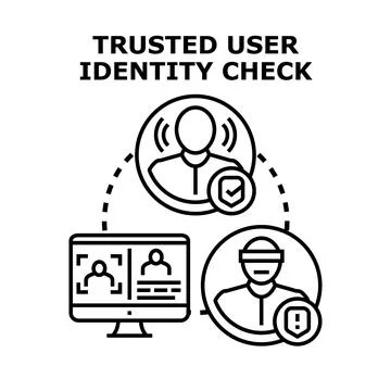 User identity checking process and security control Stock Illustration