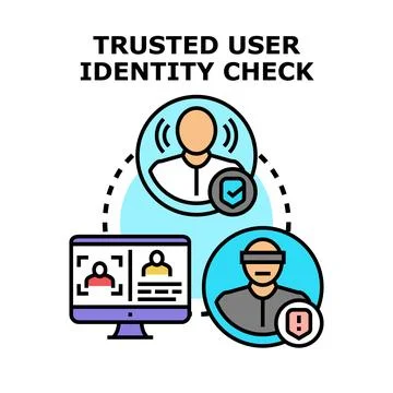 User identity checking process and security control Stock Illustration