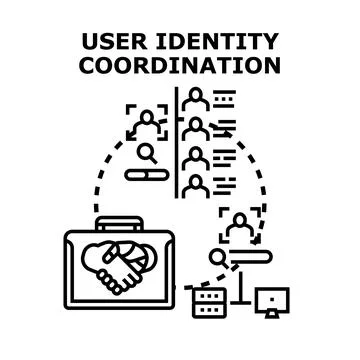 User identity coordination across digital platforms Stock Illustration