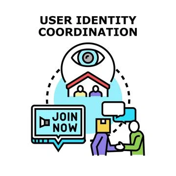 User identity coordination managing digital access and profiles Stock Illustration