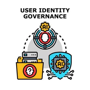 User identity governance protecting data access security 스톡 일러스트