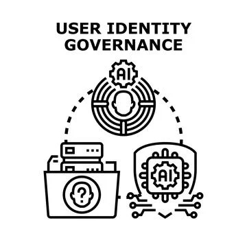 User identity governance protecting data access security Stock Illustration