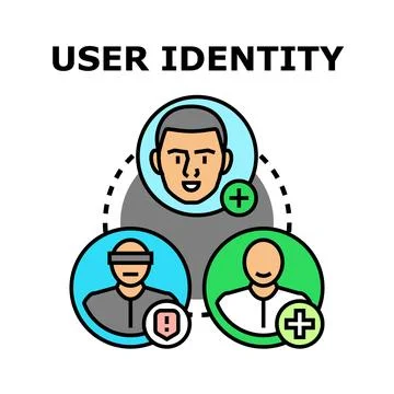 User identity management connecting people with data protection Stock Illustration