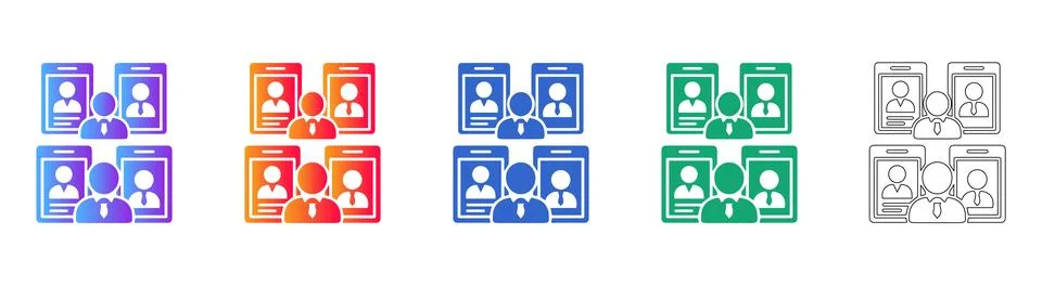 User Identity Management Icon Set 스톡 일러스트