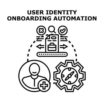 User identity onboarding automation process management Stock Illustration