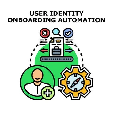 User identity onboarding automation process management Stock Illustration