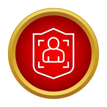 User identity protection with biometric face recognition shield Stock Illustration