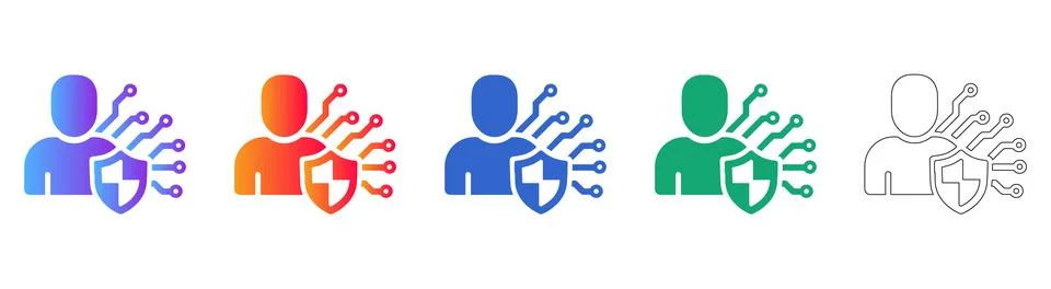 User Identity Security Network Icons Illustrazione stock