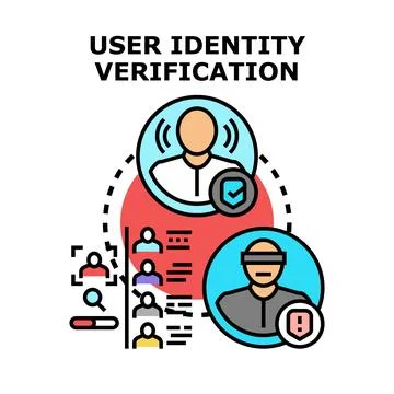 User identity verification and digital security concept Illustrazione stock
