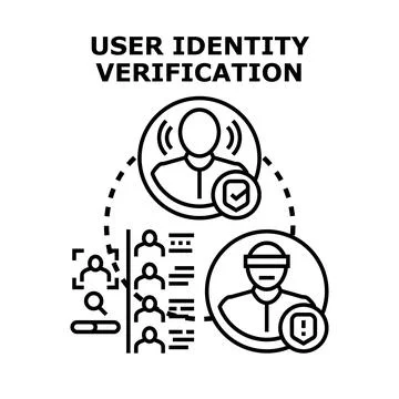 User identity verification and digital security concept Illustrazione stock