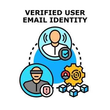 User identity verification and email security concept Stock Illustration