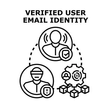 User identity verification and email security concept Stock Illustration