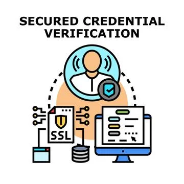 User identity verification and secured credential concept 스톡 일러스트