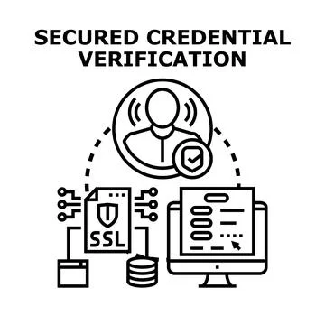 User identity verification and secured credential concept Stock Illustration