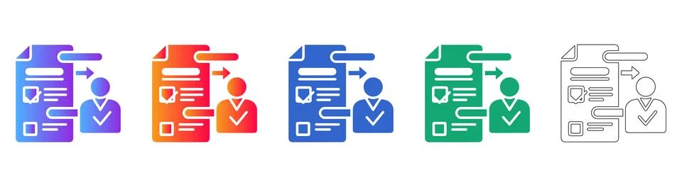 User Identity Verification Document Icons Stock Illustration