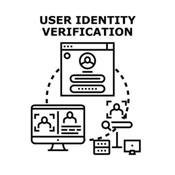 User identity verification process online security concept Illustrazione stock