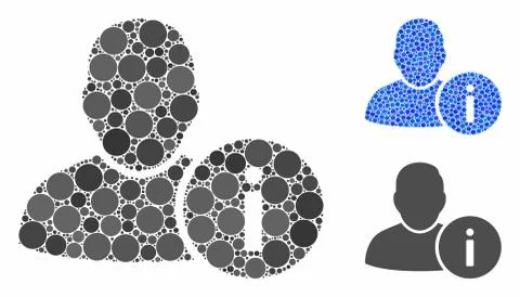 User Info Composition Icon of Round Dots Stock Illustration