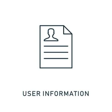 User Information outline icon. Thin style design from smm icons collection Stock Illustration