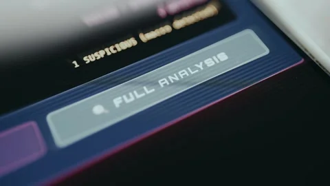 User initiates Full Analysis function for 1 detected suspicious item 스톡 동영상 334931609