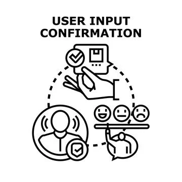 User input confirmation and rating feedback process Stock Illustration
