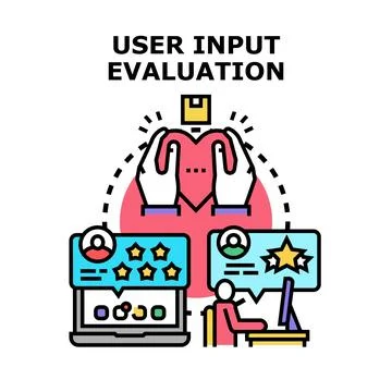 User input evaluation and customer feedback concept 스톡 일러스트