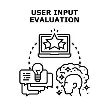 User input evaluation giving feedback and improving experience Stock Illustration