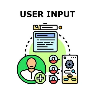 User input processing selecting new members Stockillustratie