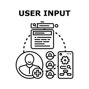 User input processing selecting new members Stock Illustration