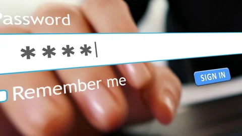 User inputs password in website form on computer for secure access Stock Footage 346710340