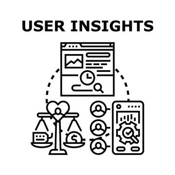 User insights analyzing data for business development 库存插图