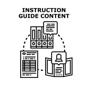 User instruction guide content managing process Stock Illustration