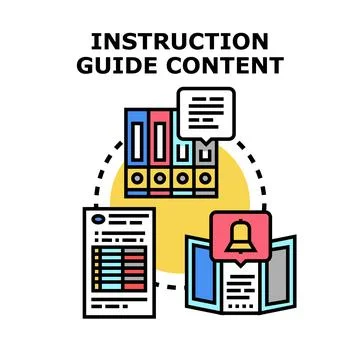 User instruction guide content managing process Stock-Illustration