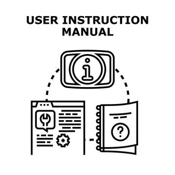 User instruction manual concept and documentation Stock Illustration
