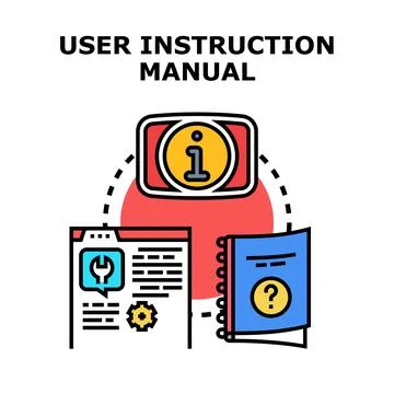 User instruction manual concept and documentation Stock Illustration