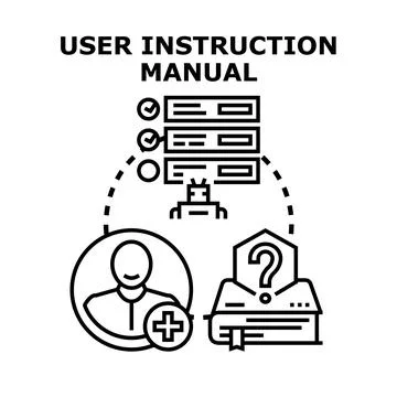 User instruction manual concept for product support Illustrazione stock