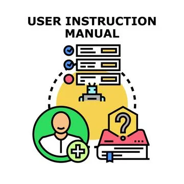 User instruction manual concept for product support Stock Illustration