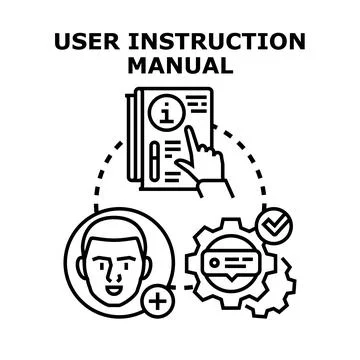 User instruction manual guiding new user integration process Stock Illustration