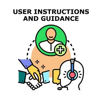 User instructions and guidance concept vector preparing help Stock Illustration