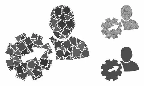 User integration API gear Composition Icon of Trembly Parts Illustrazione stock