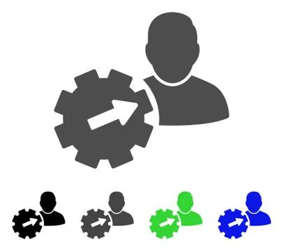 User Integration API Gear Flat Icon Stock Illustration