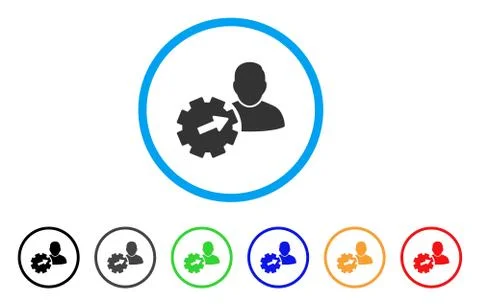 User Integration API Gear Rounded Icon Stock Illustration