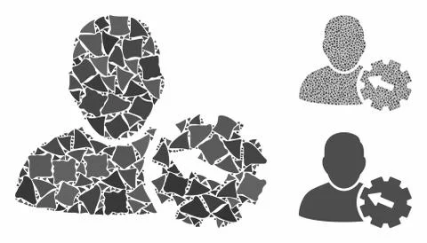 User integration gear Composition Icon of Irregular Elements Stock Illustration
